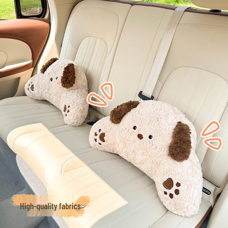Plush Cartoon Car Neck and Lumbar Support Cushion