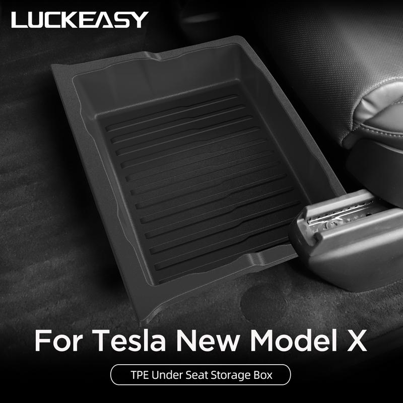 For Tesla Model X Under Seat Storage Box Car Interior Accessories Drawer Type Storage Organizer Lower Box Case 2023-2025