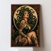 Contemporary Medusa Portrait Canvas Painting Mythological Snake Hair Wall Art Prints Bold Colorful Home Decor Modern Fantasy Art