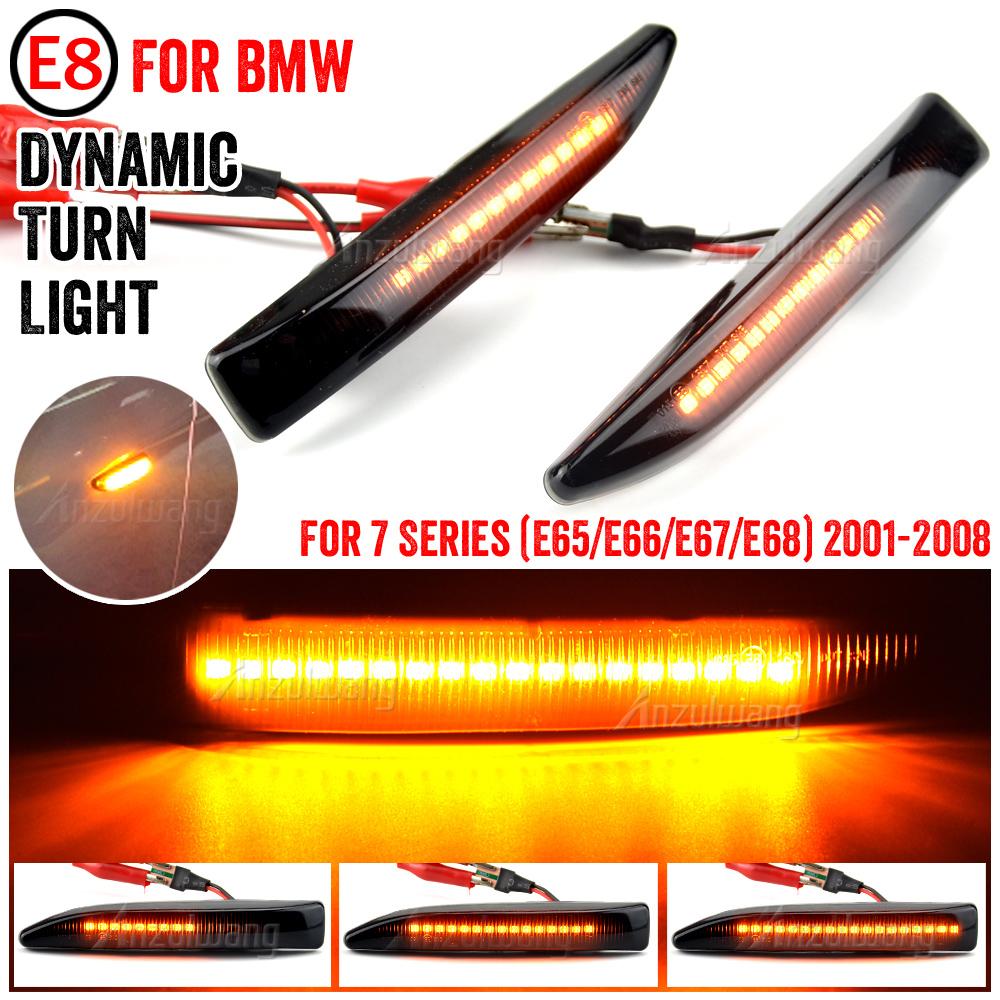 Car Fender Side Marker Repeater Lights For BMW 7 Series (E65/E66/E67/E68) 2001-2008 Dynamic LED Turn Signal LampTurn Signal 2