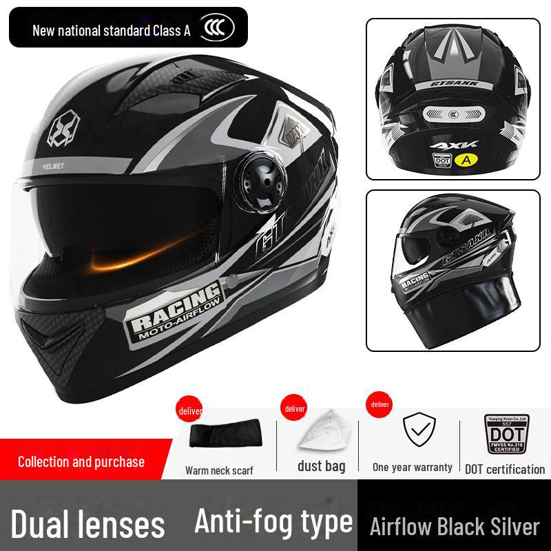 

Универсальный мотоциклетный шлем с сертификатом 3C/DOT для мужчин и женщин, теплый зимний полный шлем для всех сезонов.