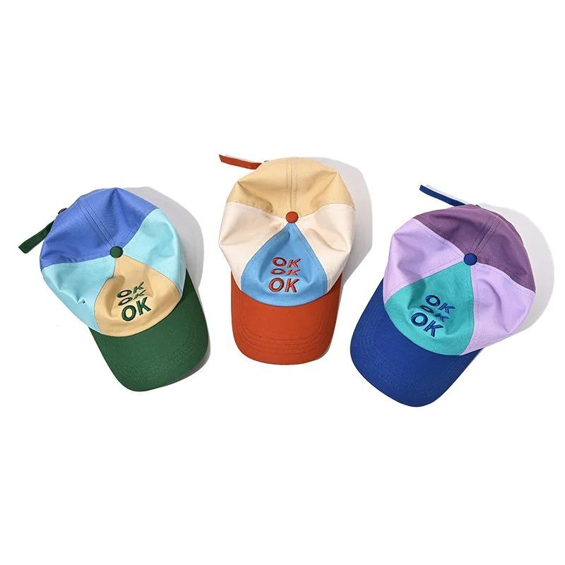 Sommer OK Buchstabe Color Block Baseballkappe - Designer Golf Trucker Sport Snapback, für Damen Herren 56-59cm, Stilvolle Kopfbedeckung