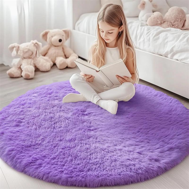 Plush Carpets Fluffy Ultra Soft Indoor Modern Area Rugs Living Room Play Mats Fluffy Round Rugs For Girls Bedroom