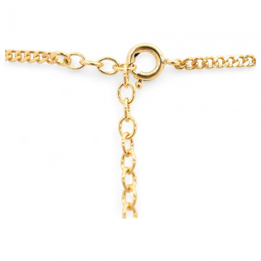 Auth DIOR Necklace Round Logo Gold Di6506bf