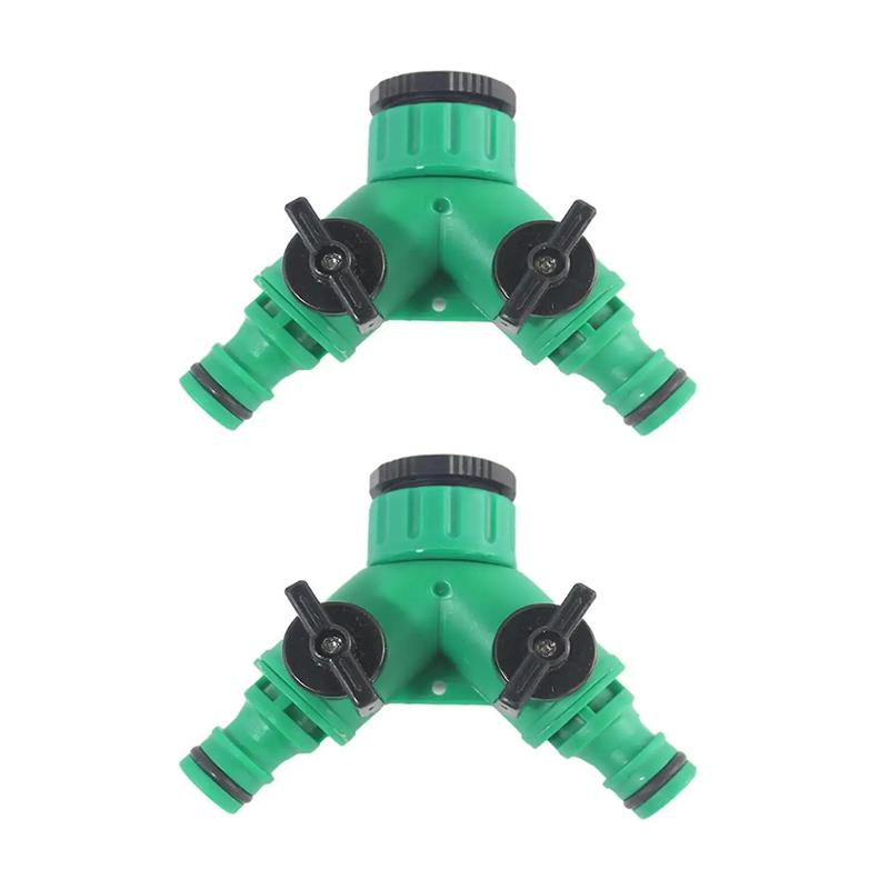 Y-type Shunt Valve Garden Irrigation System Water Hose Connector Tap Adapter 2 Y Shape Way Splitter Quick Water Controller N7B1