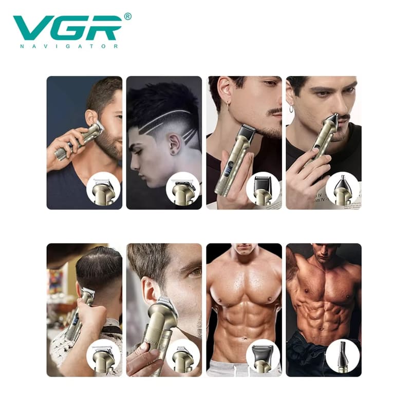 Men's Professional Hair Clipper IPX6 Waterproof and Rust-proof Metal Set Electric Shaver Rechargeable Long-lasting Lithium Battery Oily Hair Clipper