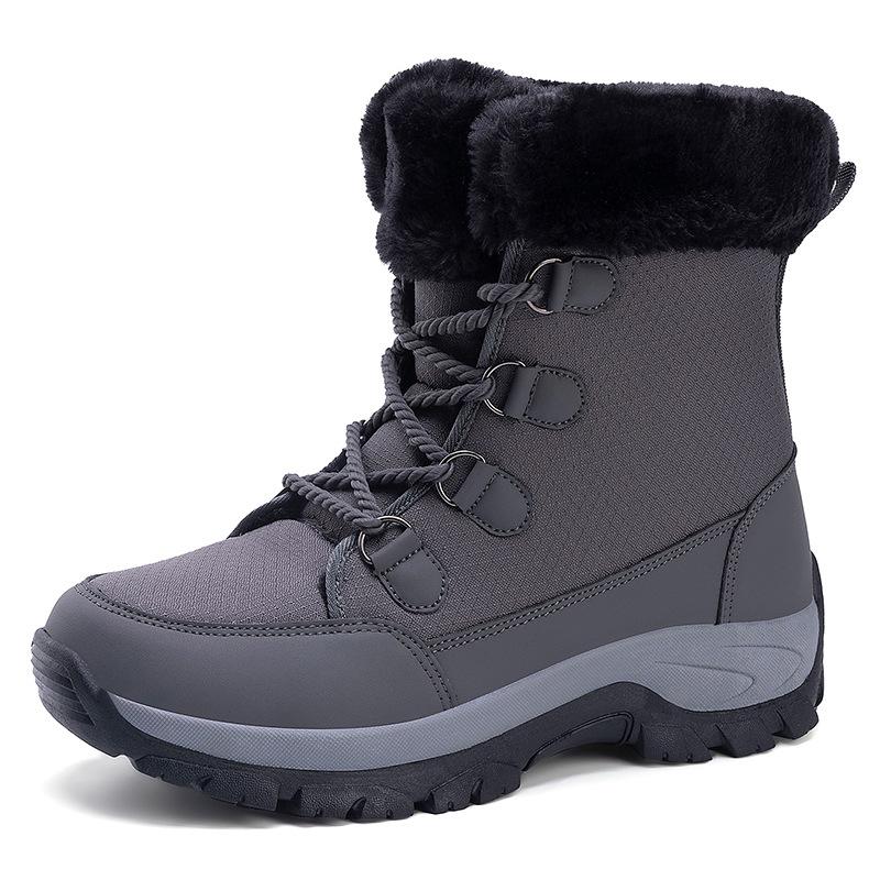 Winter Fleece Stiefel Herren Große Größe Schneestiefel Fleece Warm Paar Baumwollstiefel Outdoor Baumwollschuhe