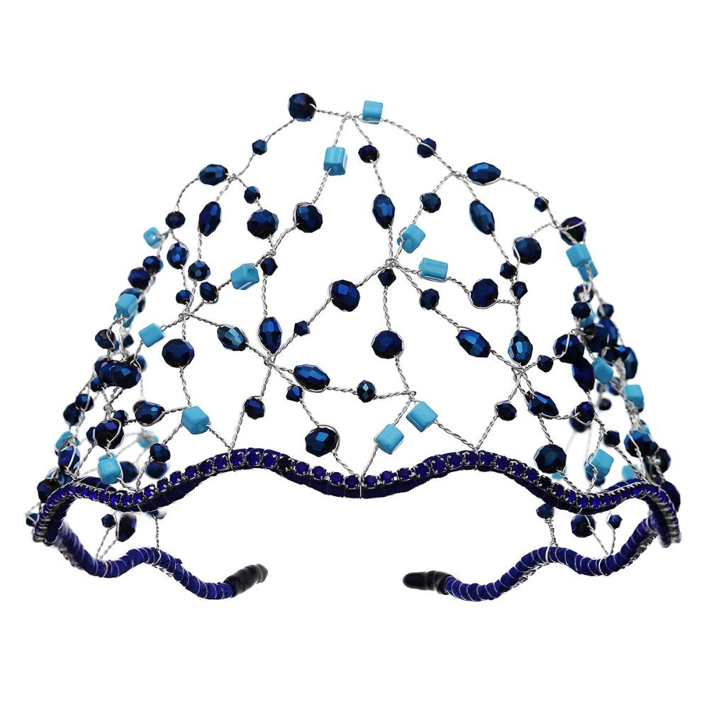 Wedding Headpieces Crystal Beads Hair Net Crown Elegant Headbands Bride Hair Bands  Party