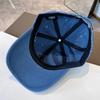 Style C Letter Print Embroidery Baseball Cap Washed Denim Snapback Hat Adjustable Peaked Hats For Women Men Sunscreen Cap Latest Korean Style