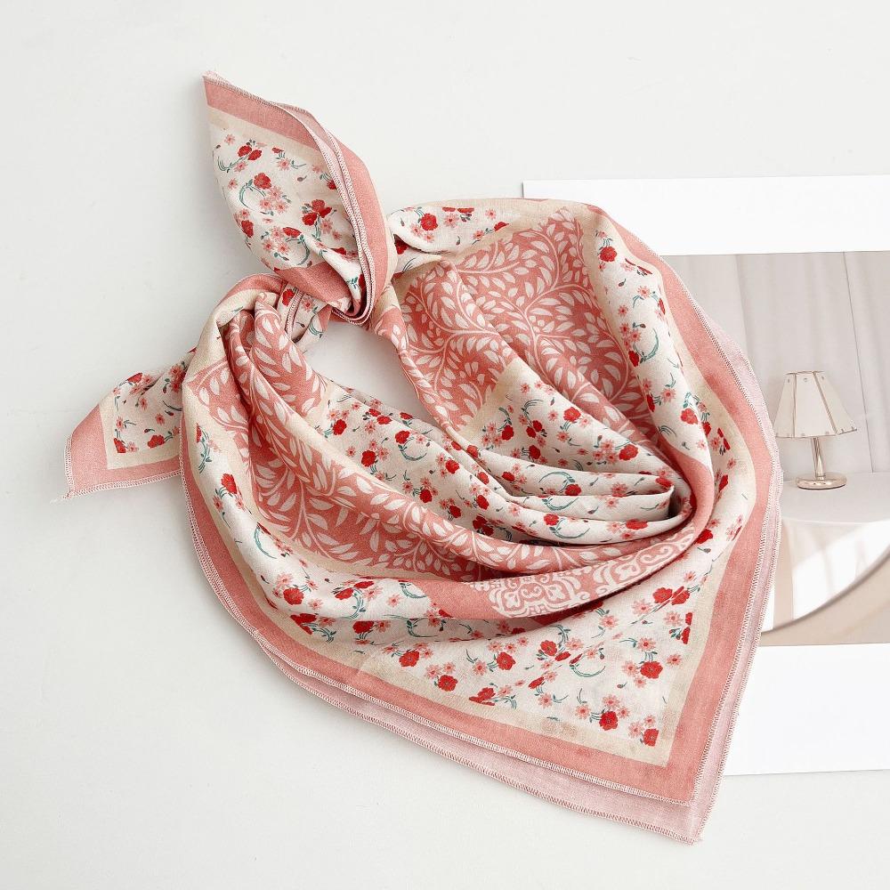 Breathable Cotton Square Scarf Korean Small Scarves Elegant Square Handkerchief  Beach