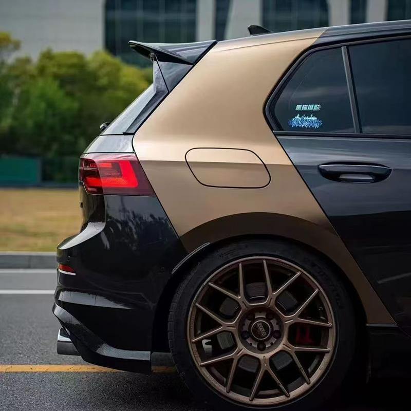 For VW Golf 8 MK8 8.5 GTI GTD R TSI TDI 2019 To 2026 Oettinger Style Car Rear Roof Spoiler Wing Glossy Black Carbon Fiber Look