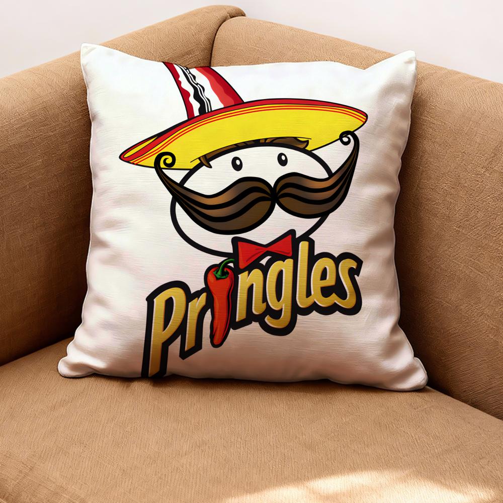 Pringles Cushion Cover Premium Comfort Reversible Pillow Cove -Two in One Design for Any Room & Car Interior