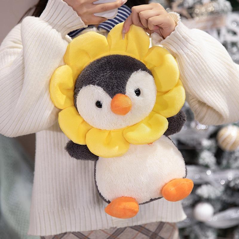 Creative Sunflower Penguin Doll Plush Toy Aquarium Little Penguin Doll Children Accompany Soothing Doll