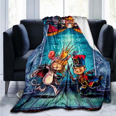 Deez Nuts Blanket Funny Christmas Nutcracker Blanket 3D Art Printed Blanket Flannel Blanket Home & Office Decor Blanket for Bed Sofa Gift