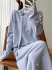 Autumn/Winter Pure Wool Fashion Set with 3D Floral Design Skirt