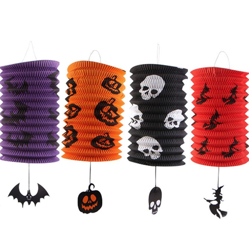 Halloween Accordion Lantern – Foldable Paper Pumpkin Light Decoration for Party, Haunted House & Bar | Creepy Hanging Ornament, Easy Storage