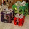 Handmade Pumpkin Face Props 3Pcs Lighted Halloween Gift Boxes Spooky Glowing Outdoor Doorway Landscaping Presents Box Warm Light Holiday Ornament