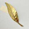 French Style Long Leaf Pin Corsage Ornament Metal Glossy Brooch  Western-style Clothes