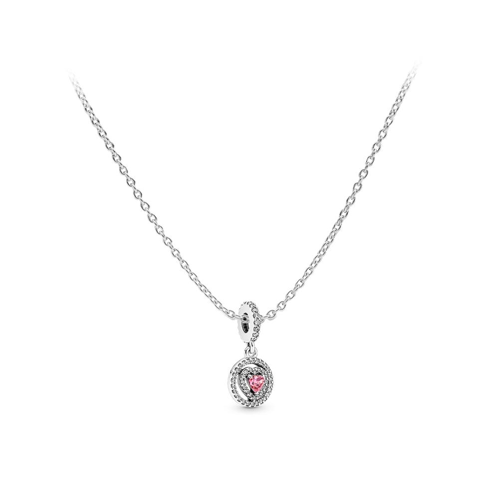 Pandora Shining Surround Set 925 Silver Necklace Unisex necklace ZT2024102515A 45cm,Sparkling Surrounding Set