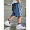 Boys' Summer Lightweight Korean-Style Cropped Pants Mid-Rise Design for Older Children Denim Shorts