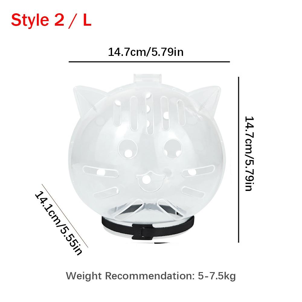 Transparent Breathable Cat Muzzle Anti-Bite Anti Scratch Cat Space Hood Cat Grooming Accessories Anti-Licking Cat Head Cover