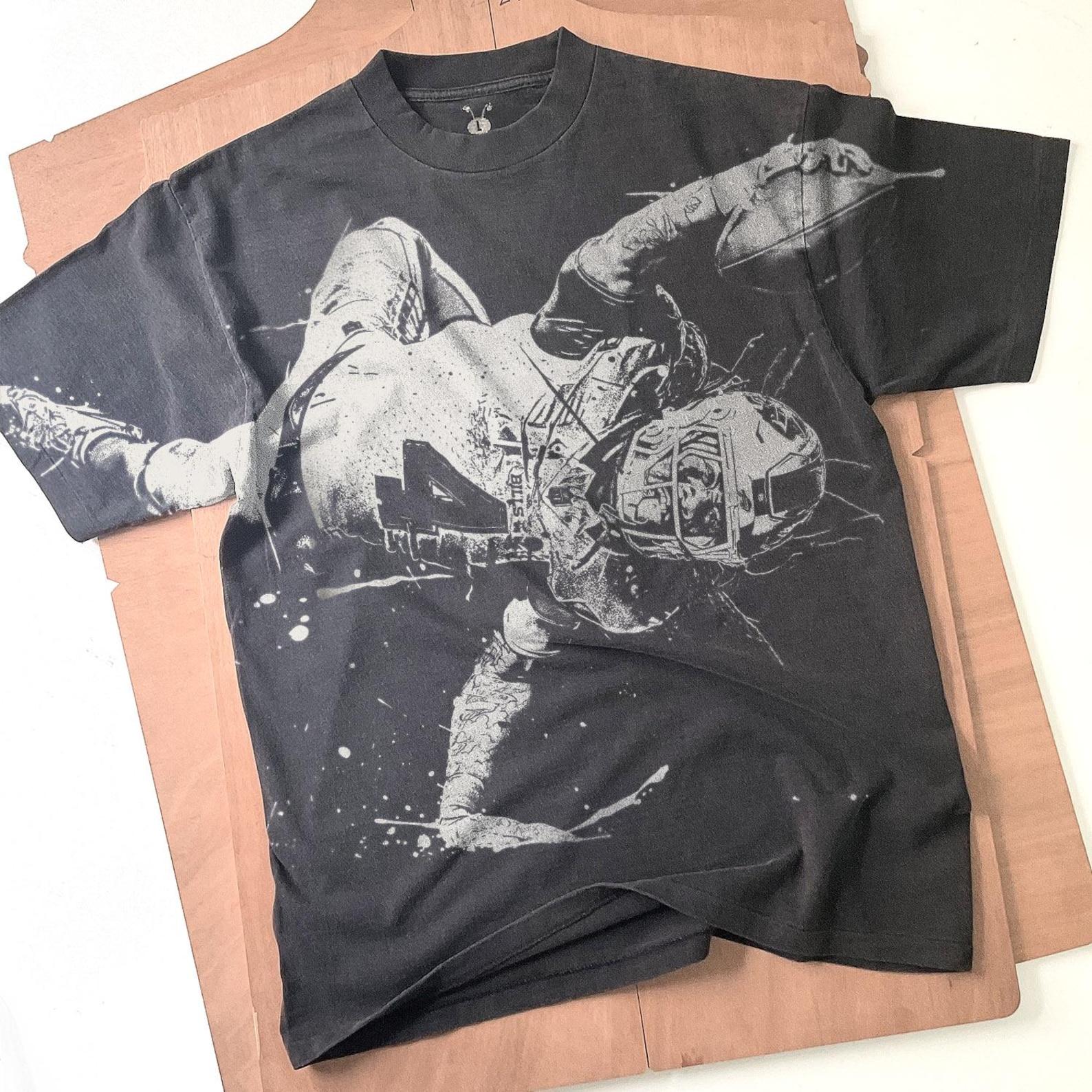 James Cook Handmade Bleached T-Shirt: Faded Black Cotton Unisex Tee M