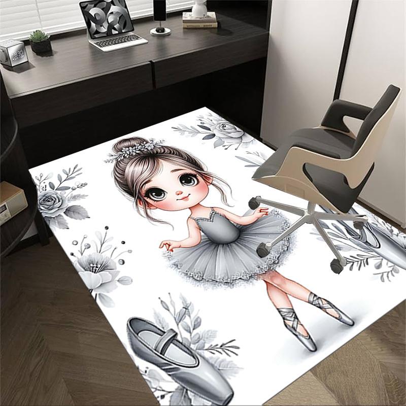 

1PC Ballerina Flowers Anti-slip carpet, suitable for Office, bedroomand playrooms. It can also be used as a sofa footrest cover-W94 60cm by 90cm