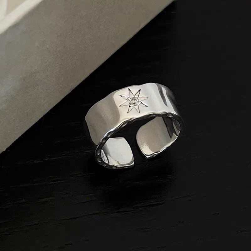 925 Silver Geometric Wave Opening Rings For Women Minimalist Irregular Adjustable Statement Jewelry Luxury Party Gift