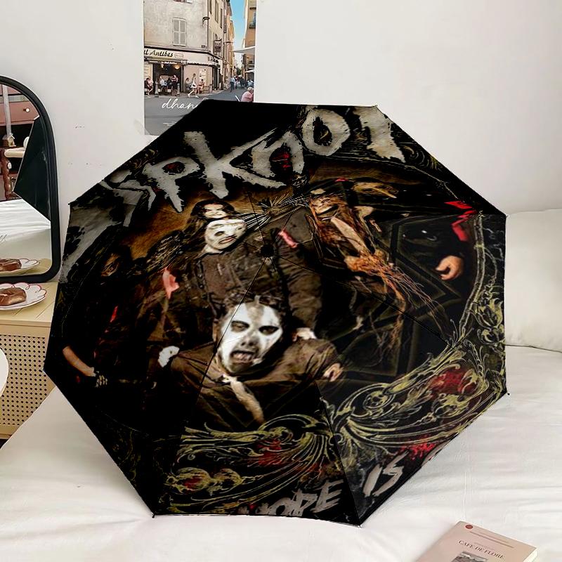 Rock Metal Music Band Collage Umbrella 8-Frame for Travel, Camping, Casual Lightweight Portable Umbrella, Essential for Every Family Holidays Gift