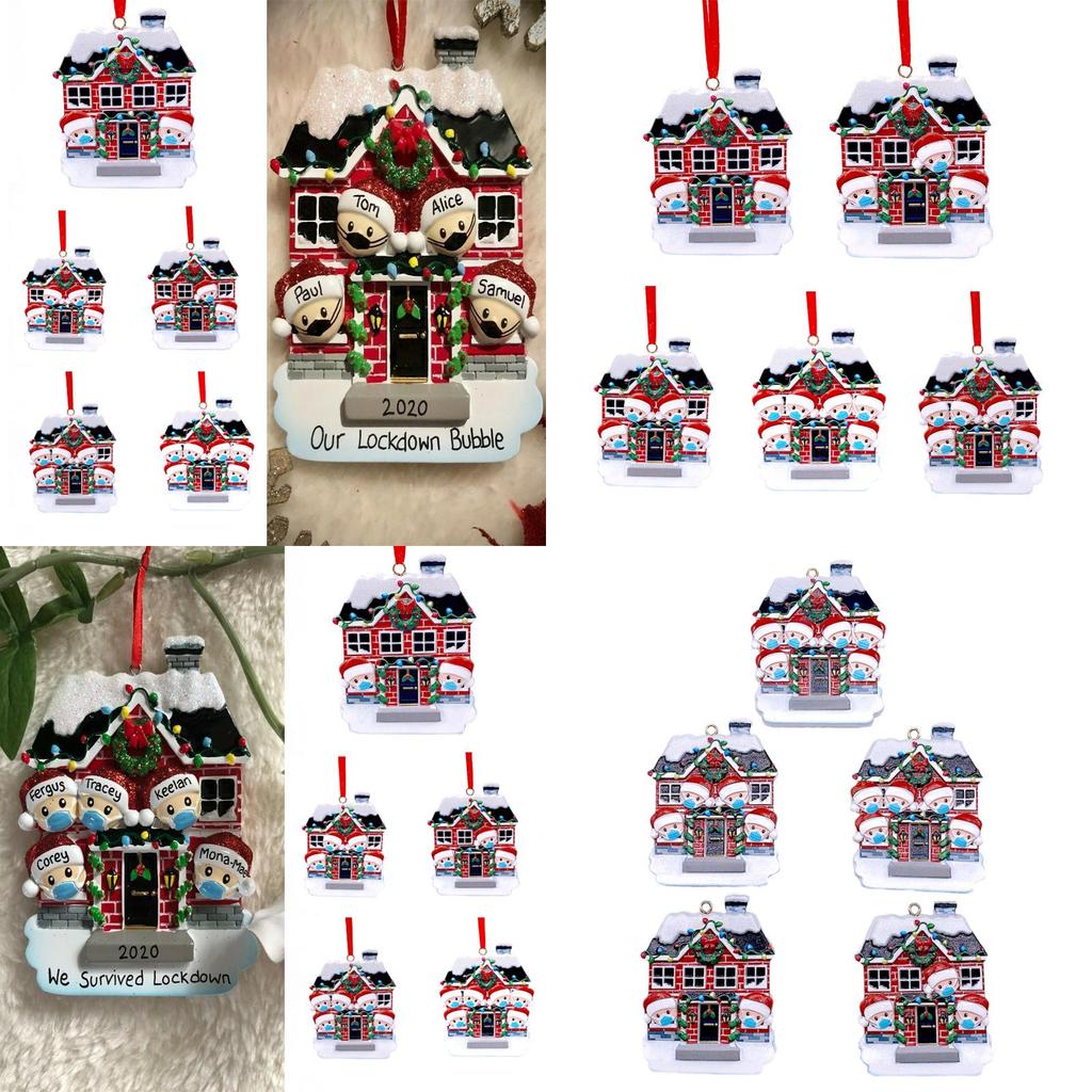 Personalized Diy Family Name Christmas Hanging Ornament For 2-6 People