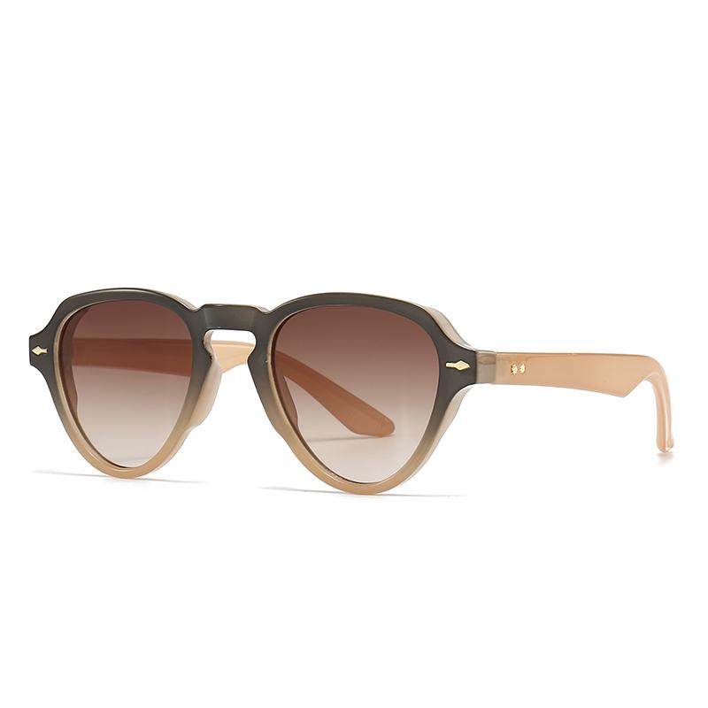 New European And American  Trendyy Street Photography Retro Literary Sunglasses Modern Charm Ins Style Round Sunglas