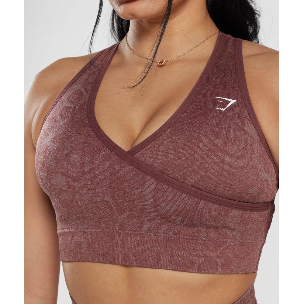 Gymshark Adapt Animal Seamless Sports Bra Modern Blush Pink Magenta Brown B6a4q Kbnb