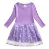 Girls' Long-Sleeve Mesh Patchwork Autumn Dress 2022 - Children's Fashionable Mid-Length Dress