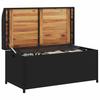 Storage Bench Black 100x50x52 Cm Poly Rattan Acacia Wood