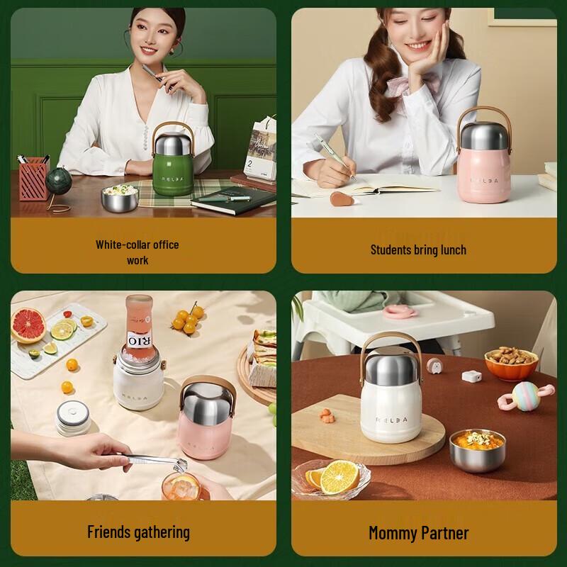 RELEA 800ml 316 Stainless Steel Portable Food Jar