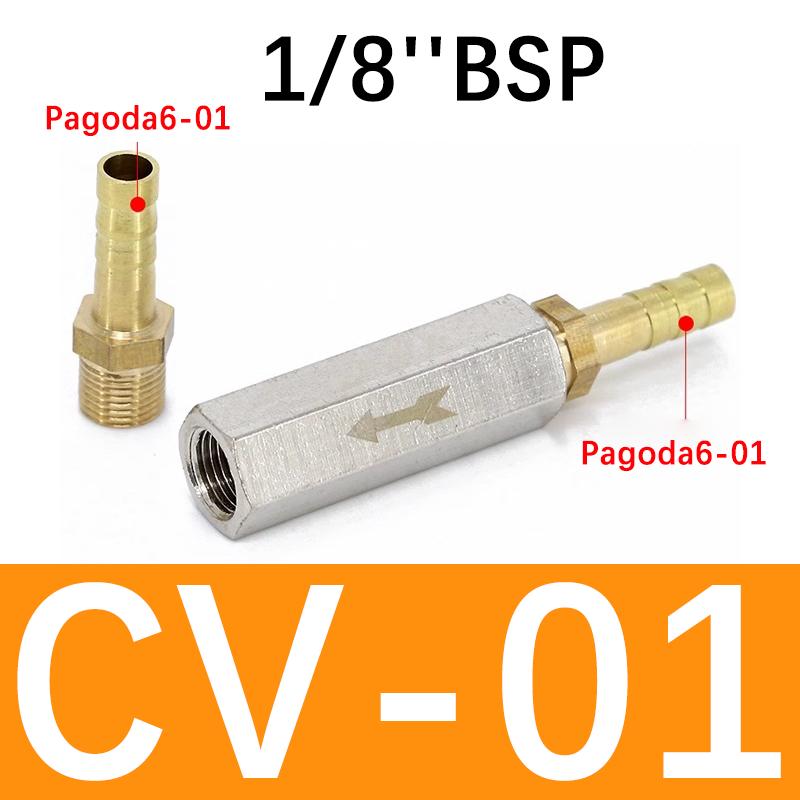 Valvola di non ritorno pneumatica 6mm 8mm 10mm 1/4 OD Tubo Valvola unidirezionale Aria Gas Via singola Valvola in ottone Adattatore raccordo tubo compressore d'aria