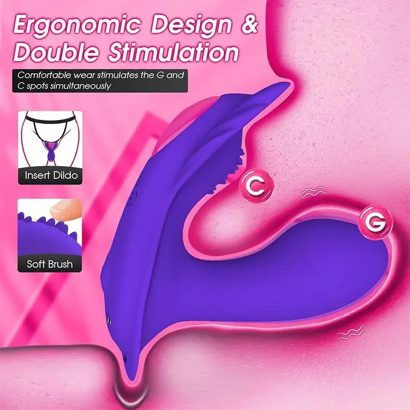 Wearable Panty Vibrator for Women Female Vaginal G Spot Massage Adult Sex Toy Penis Ring Clitoral Stimulator Couple for Couples