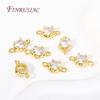 18K Gold Plated Zircon Crystal Decoration Connector Charms Accessories For Handmade DIY Women's Bracelet Earring Jewelry Making