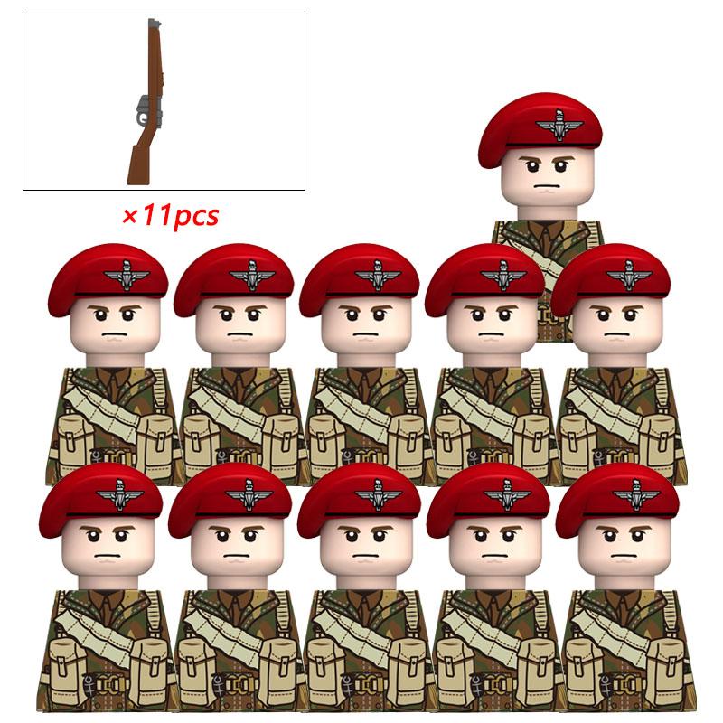 

Військові солдати Другої світової війни Фігурки воїнів Армійські фігурки Будівельні блоки Шолом Зброя Аксесуари Діти для Іграшок Подарунки