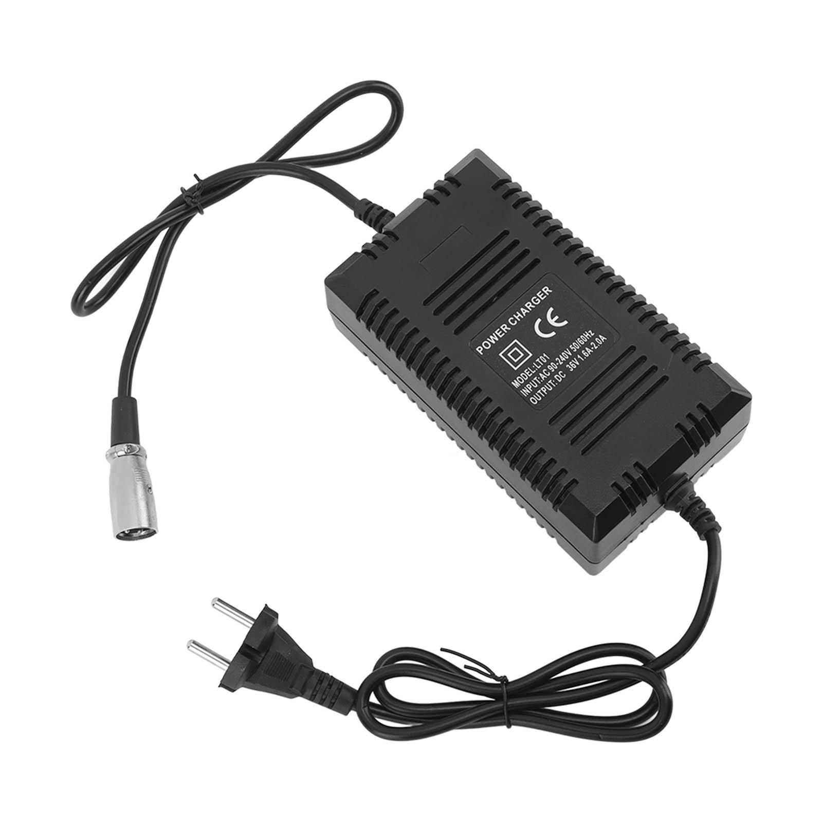 

Зарядное устройство для электровелосипеда DC 36V, выходной ток 1,6A - 2,0A, 3-контактный разъем XLR, зарядное устройство для литиевой батареи электросамоката