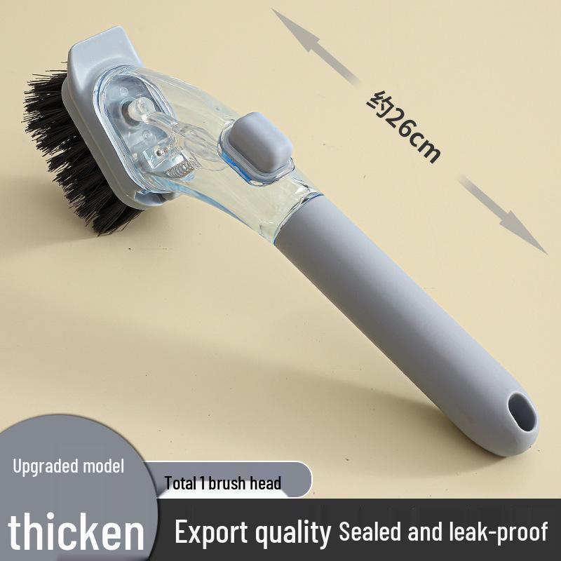 

Long-Handle Kitchen Pot Scrubber: Automatic Liquid Dispensing, Multi-functional Cleaning Brush