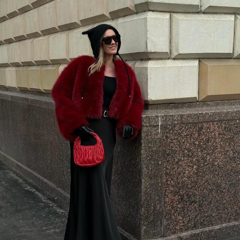 Autumn and Winter High Waist Short Coat Women's Versatile Round Neck Top