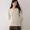 Lekasha Women's Cashmere Cable Knit Base Layer - Autumn/Winter, Seven-Gauge, Lace-Up, Loose Fit, Thick Round Neck.