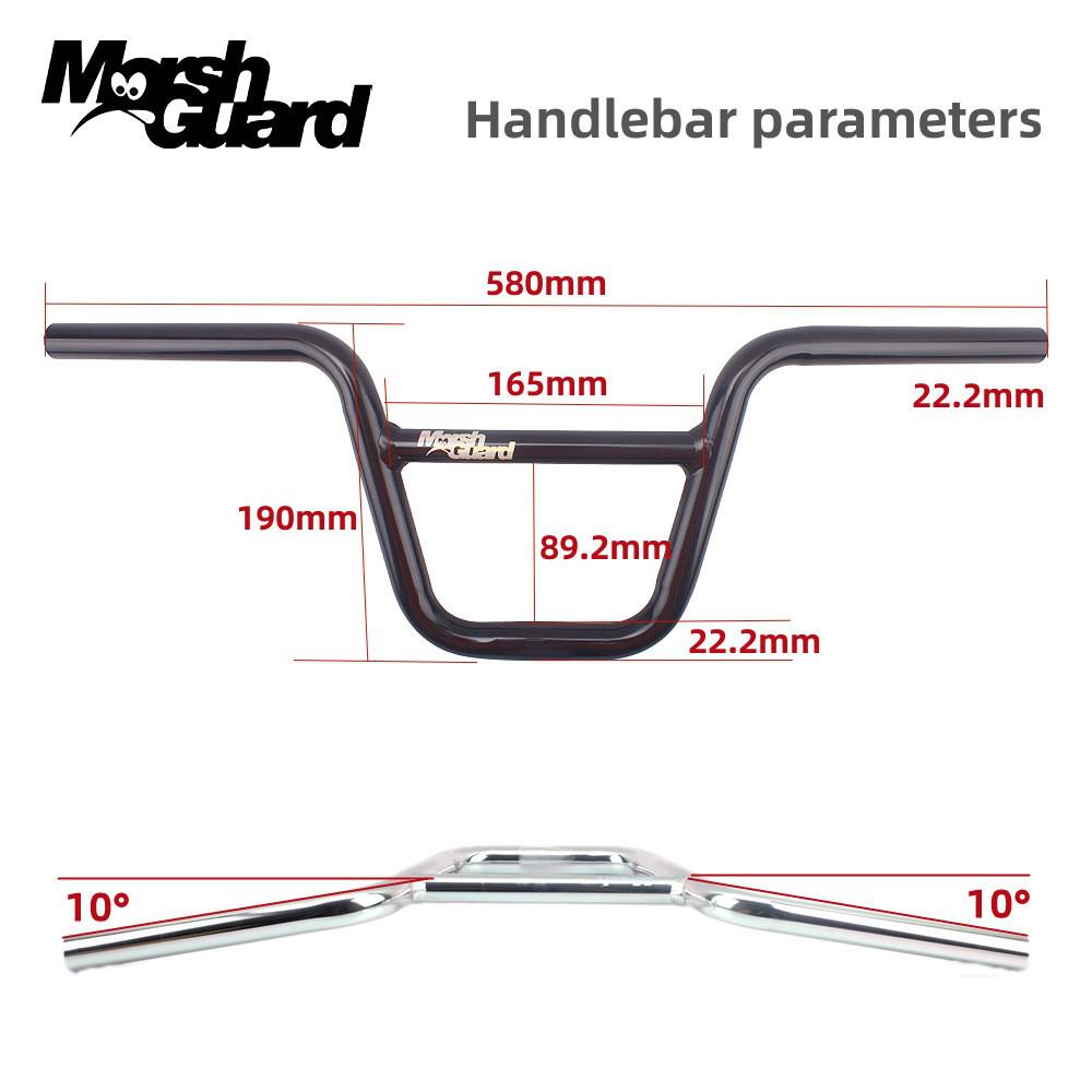 Ghidon BMX Pliabil din Aluminiu Ape Hanger 22,2 mm Riser pentru Biciclete de Stradă și Urcare