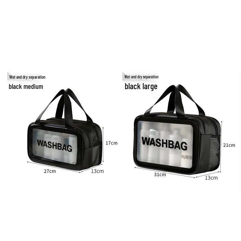 Waterproof PU Toiletry Bag - Portable, Large Capacity, Visible Storage for Cosmetics