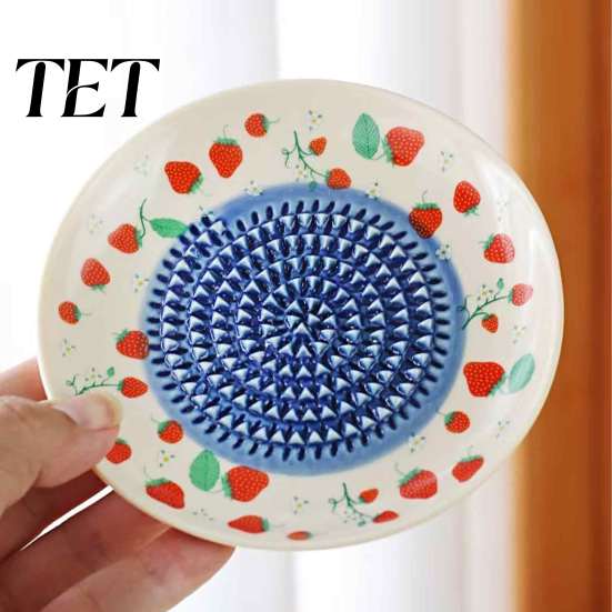 Piatto Grattugia Pomodoro Piatto Aglio in Ceramica, Grattugia Manuale Frutta Zenzero Formaggio, Disco di Macinazione Sicuro Tritatutto da Cucina Multifunzione Piatto per
