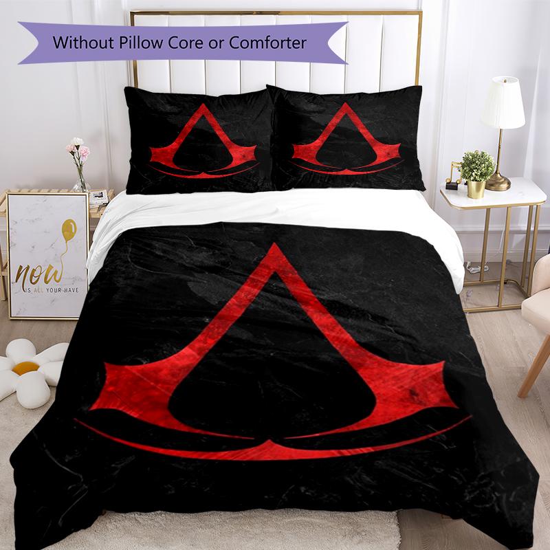 Juego de Ropa de Cama de 3 Piezas Assassin's Creed Cierre de Funda Nórdica Incluye 1 Funda Nórdica y 2 Fundas de Almohada, Suave y Cómodo para Todas las Estaciones.