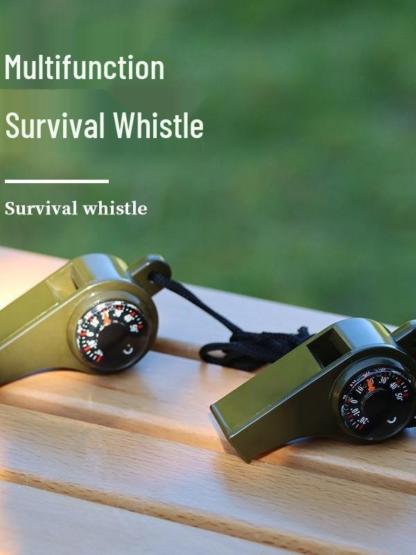 Outdoor Survival High-Pitched 3-in-1 Life-Saving Whistle Compass