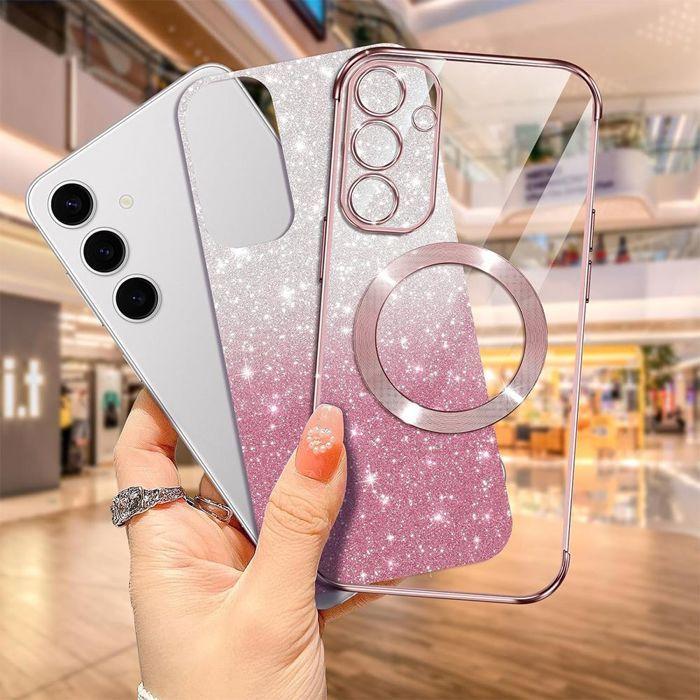 Coque de Protection - BOOLING - Samsung Galaxy S25 FE - Silicone Souple - Protection Caméra - Rose Brillant