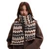 Jacquard Women Scarf Thickened Woolen Neckerchiefs Casual Winter Knitted Scarves  Gifts